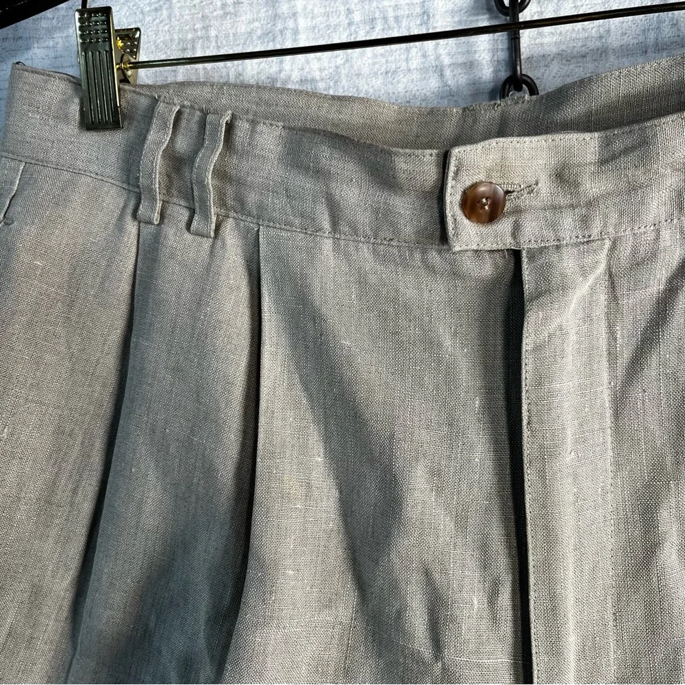 Zeidler and Zeidler 100 Linen Pants Mens 34 Long Pleated Front High Waisted Pant